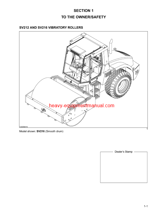 Download Case SV212 SV216 Vibratory Rollers Operator Manual (6-28740NA)