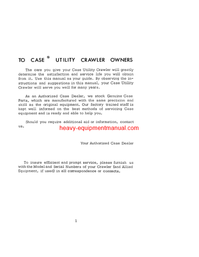 Download Case Utility 310D Crawler Serial # 3012301 and after Operator Manual (9-294)