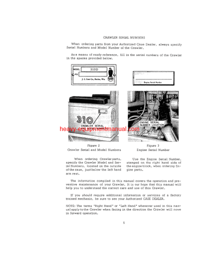 Download Case Utility 310D Crawler Serial # 3012301 and after Operator Manual (9-294)