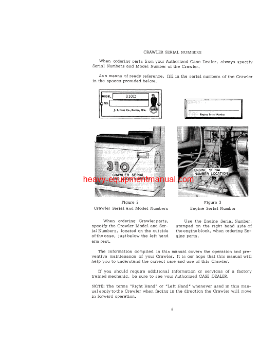 Download Case Utility 310D Crawler Serial # 3012301 and after Operator Manual (9-294)