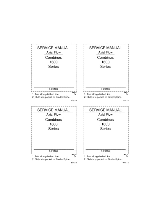 Case IH 1600, 1620, 1640, 1660, 1680, 1688 (1600 Series) Combine Service Manual 8-29186