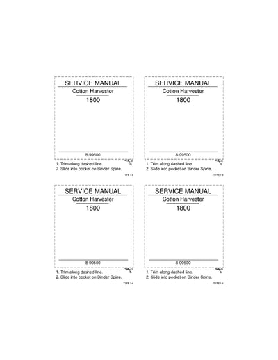 Case IH 1800 Cotton Harvester Service Manual 8-99500