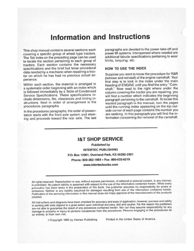 Case IH 300B C,D,L,R,S,V Wheeled Tractor Service Manual C-201