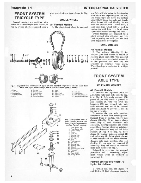 Case IH 666 I&T Intl Harvester Service Manual IH-202