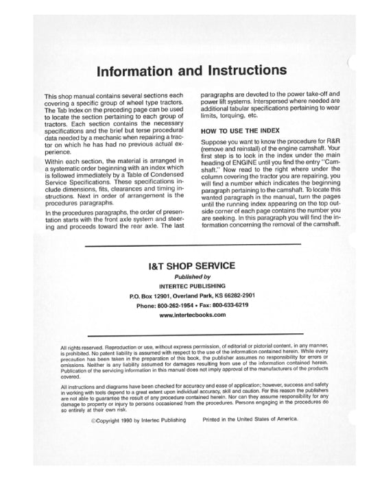 Case IH 700B C,D,L,R,S,V Wheeled Tractor Service Manual C-201