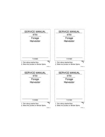 Case IH 8750 Forage Harvester Service Manual 7-61890