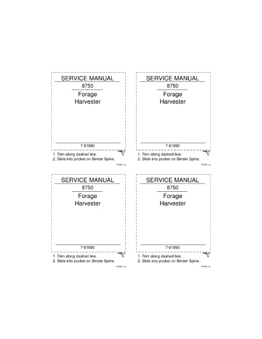 Case IH 8750 Forage Harvester Service Manual 7-61890