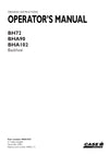 Case IH BH72, BHA90, BHA102 Backhoe Operator Manual 90441927