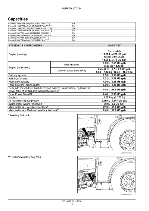 Case IH Farmall 100N Tier 4A (Interim) Tractor Service Manual 51526052
