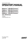 Case IH Magnum 180, 200, 220, 240 AFS Connect Tier 4B (final) Tractor Operator Manual 92127248