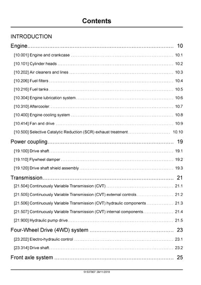 Case IH Magnum 280 CVT - PST Tier 4B Tractor Service Manual 51537909