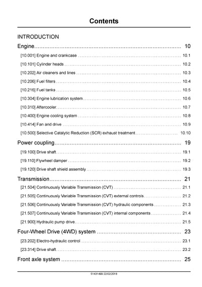Case IH Magnum 310 Rowtrac CVT - PST Tier 4B Tractor Service Manual 51431498