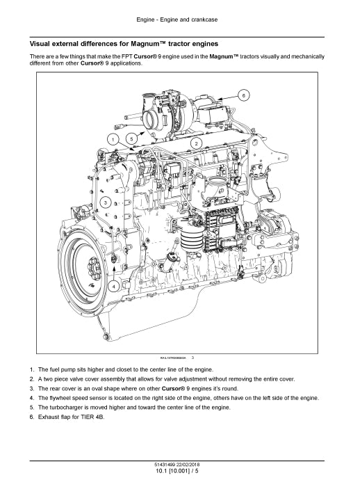 Case IH Magnum 340 Rowtrac CVT - PST Tier 4B Tractor Service Manual 51431498