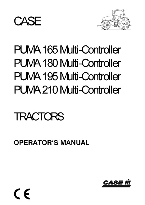 Case IH Puma 165, 180, 195, 210 Multi-Controller Operator Manual 87671332
