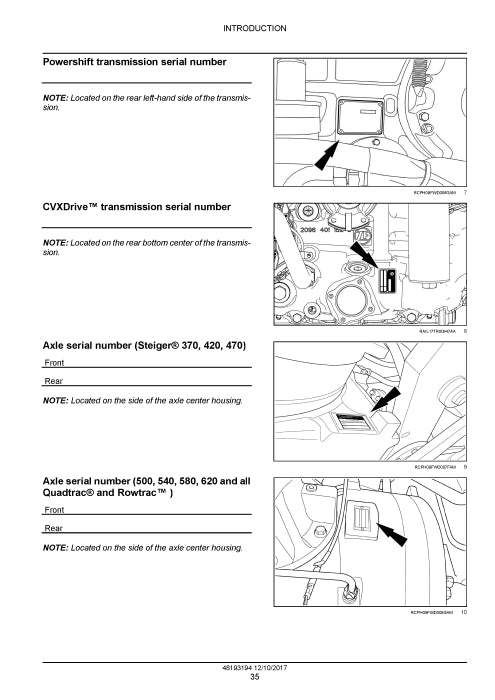 Case IH Quadtrac 500 Tier 4B (Final) Tractor Service Manual 48193194