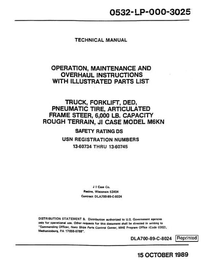 Case M6KN Forklift, OM, PC & SM Service Manual (2024)