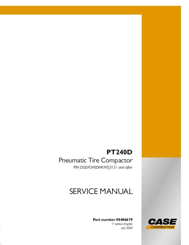 Case PT240D Pneumatic Tire Compactor - Tier 4B (final) Service Manual (2020)