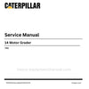 Caterpillar 14 Motor Grader Service Repair Manual (SN: F42) PDF