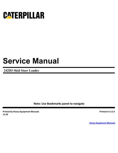 Caterpillar 242D3 Skid Steer Loader Service Manual HSX