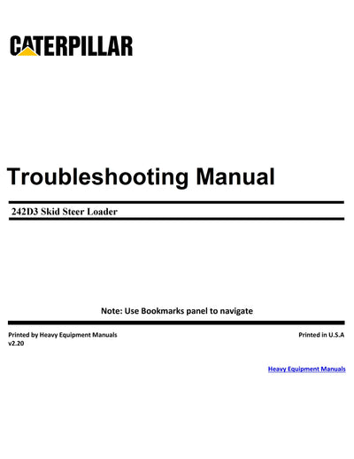 Caterpillar 242D3 Skid Steer Loader Troubleshooting Manual HSX