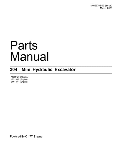Caterpillar 304 Excavator Parts Manual AN4