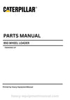 Caterpillar 950 Wheel Loader Parts Manual (TN200001-UP) PDF Download