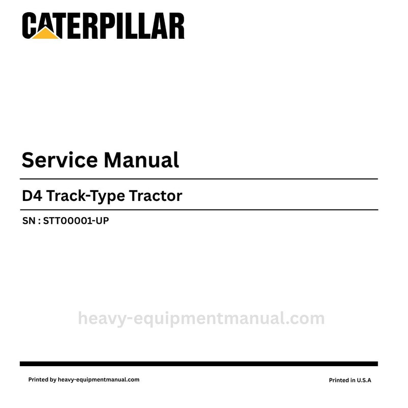 Caterpillar D4 Track-Type Tractor (SN STT00001-UP) Service Manual - PDF Download