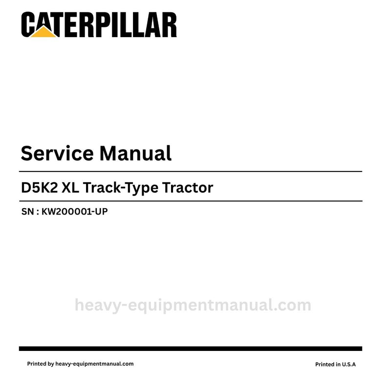 Caterpillar D5K2 XL Track-Type Tractor (SN KW200001-UP) Service Manual - PDF Download