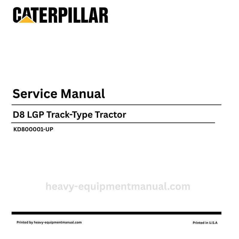 Caterpillar D8 LGP Track-Type Tractor Service Repair Manual (SN KD800001-UP) PDF
