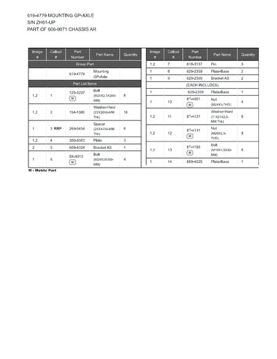Caterpillar TH1255 Telehandler Parts Manual ZH600001-UP