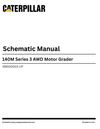 Caterpillar 140M Series 3 AWD Motor Grader Complete Schematic Manual N9G00001-UP