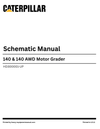 Caterpillar 140 & 140 AWD Motor Grader Complete Schematic Manual HD300001-UP
