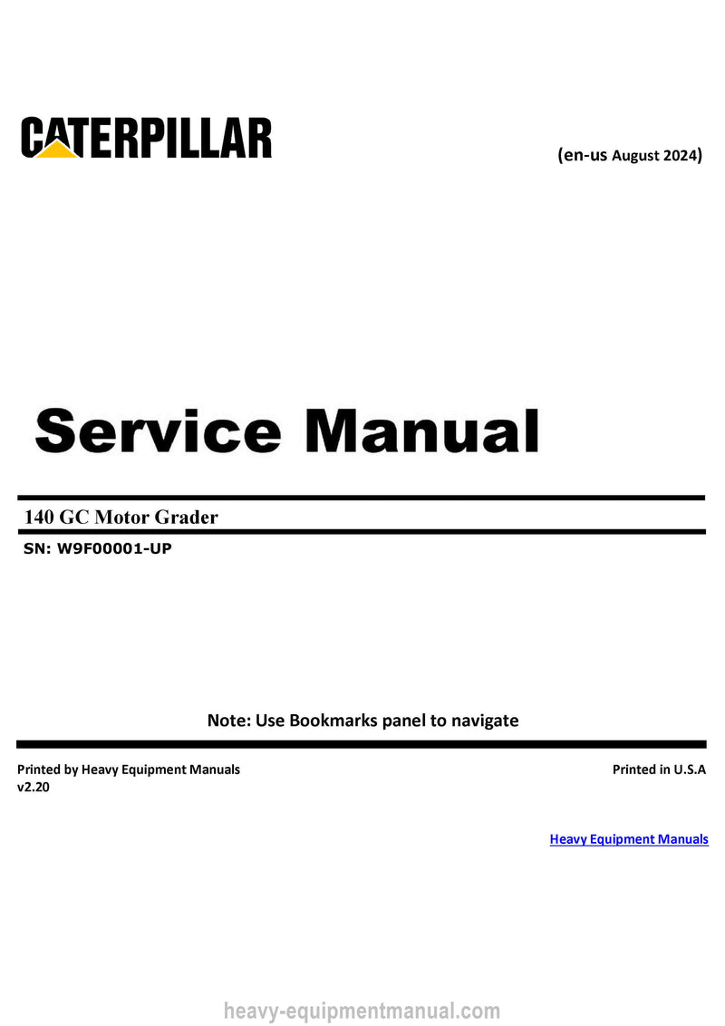 Caterpillar 140 GC Motor Grader Complete Service Repair Manual W9F00001-Up