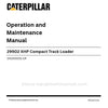 Caterpillar 299D2 XHP Compact Track Loader Operation & Maintenance Manual (DX200001-UP) PDF