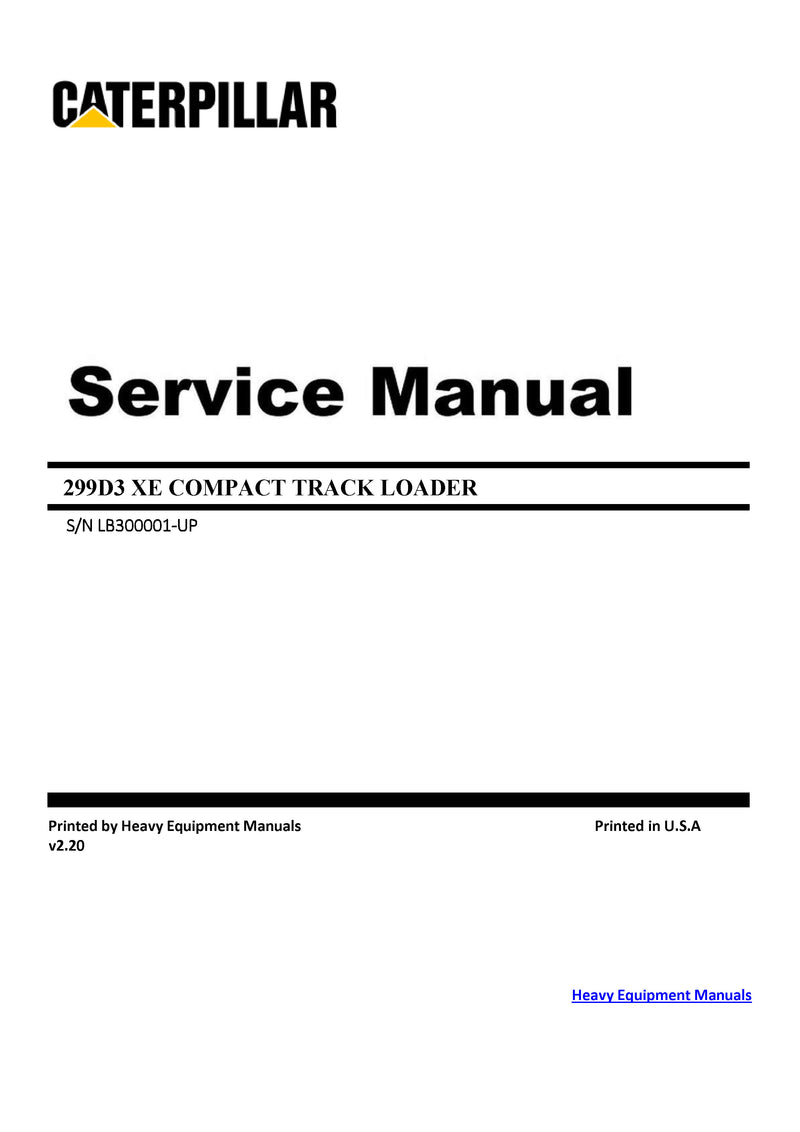 Caterpillar 299D3 XE Compact Track Loader Service Repair Manual LB3 