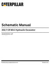 Caterpillar 302.7 CR Mini-Hydraulic Excavator Complete Schematic Manual 3X300001-UP 
