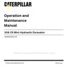 Caterpillar 308 CR Mini-Hydraulic Excavator Operation & Maintenance Manual (WZ600001-UP) PDF