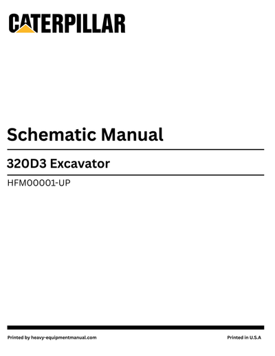 Caterpillar 320D3 Excavator Complete Schematic Manual HFM00001-UP
