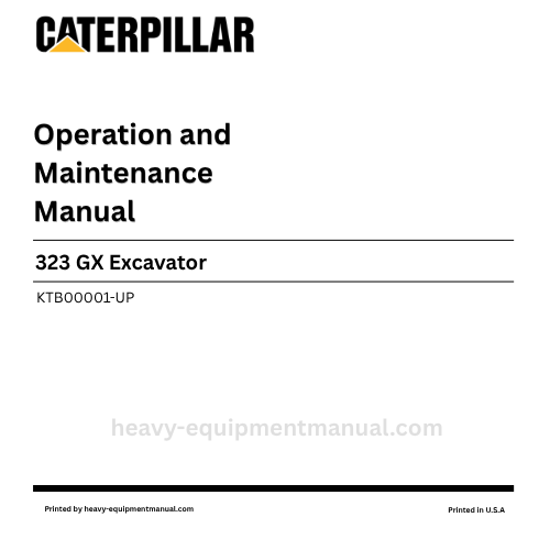 Caterpillar 323 GX Excavator Operation & Maintenance Manual (KTB00001-UP) PDF
