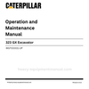 Caterpillar 323 GX Excavator Operation & Maintenance Manual (WGT00001-UP) PDF