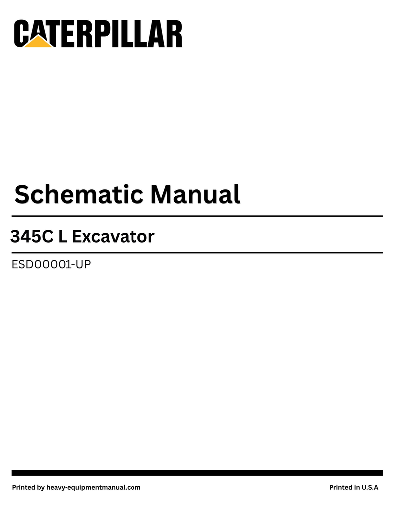 Caterpillar 345C L Excavator Complete Schematic Manual ESD00001-UP