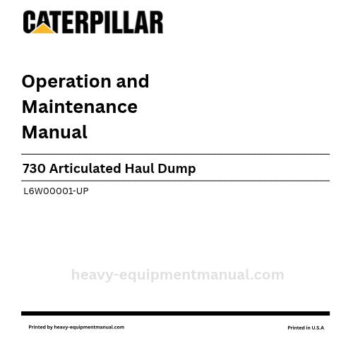Caterpillar 730 Articulated Haul Dump Operation & Maintenance Manual (L6W00001-UP) PDF