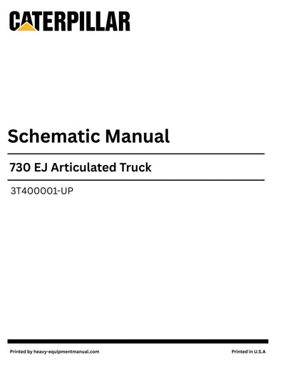 Caterpillar 730 EJ Articulated Truck Complete Schematic Manual 3T400001-UP