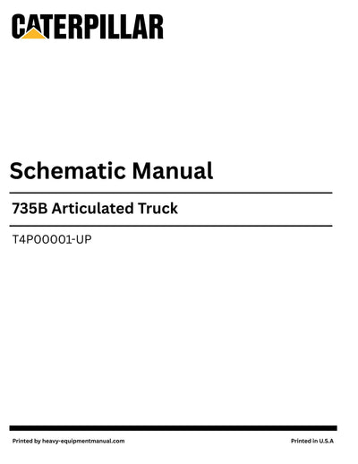 Caterpillar 735B Articulated Truck Complete Schematic Manual T4P00001-UP