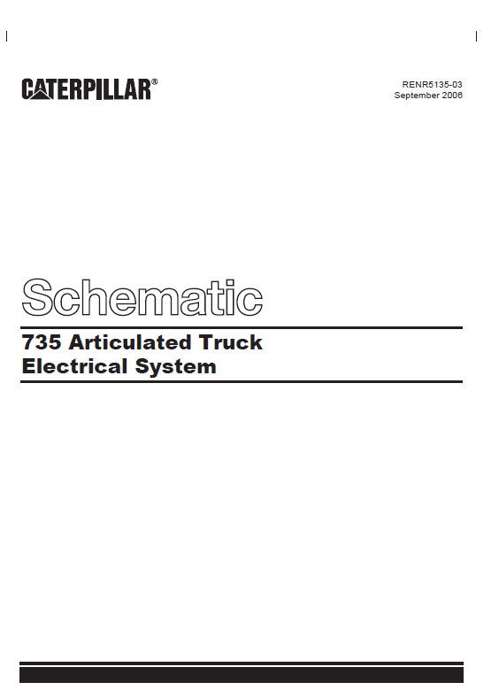 Caterpillar 735 Articulated Truck Electrical & Hydraulic Schematic Manual AWR