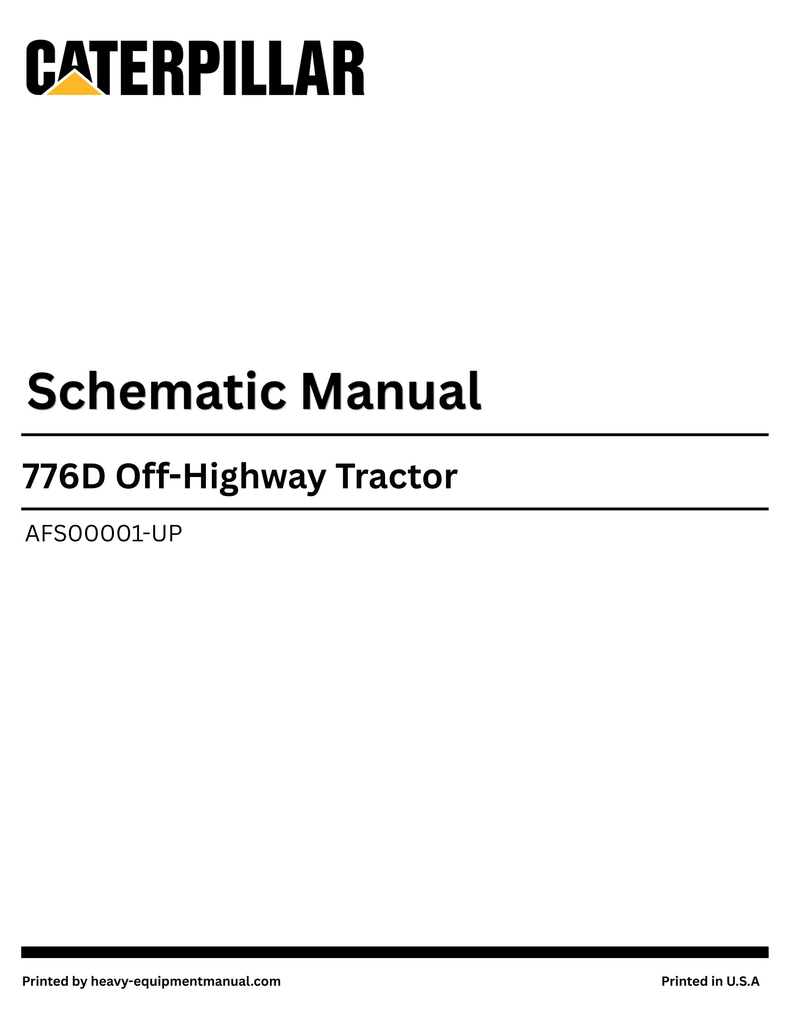 Caterpillar 776D Off-Highway Tractor Complete Schematic Manual AFS00001-UP