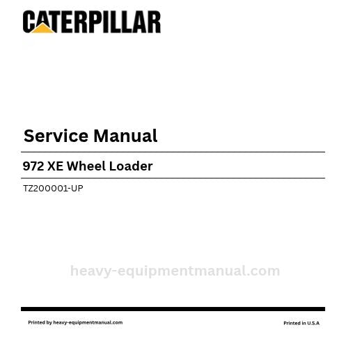 Caterpillar 972 XE Wheel Loader Service Manual (TZ200001-UP) PDF Download