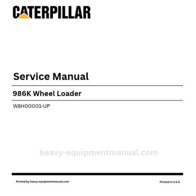 Caterpillar 986K Wheel Loader Service Manual (W8H00001-UP) PDF Download