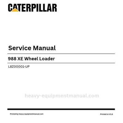 Caterpillar 988 XE Wheel Loader Service Manual (L8Z00001-UP) PDF Download