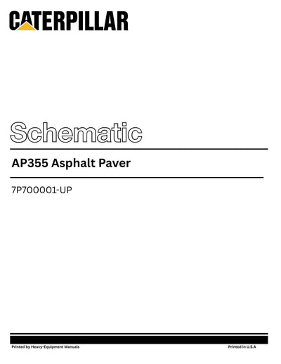 Caterpillar AP355 Asphalt Paver Complete Schematic Manual 7P700001-UP